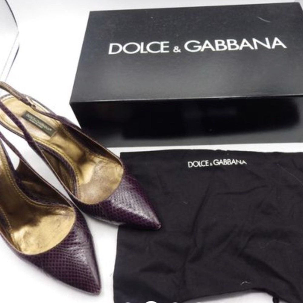 Dolce Gabbana Snake Skin Slingbacks